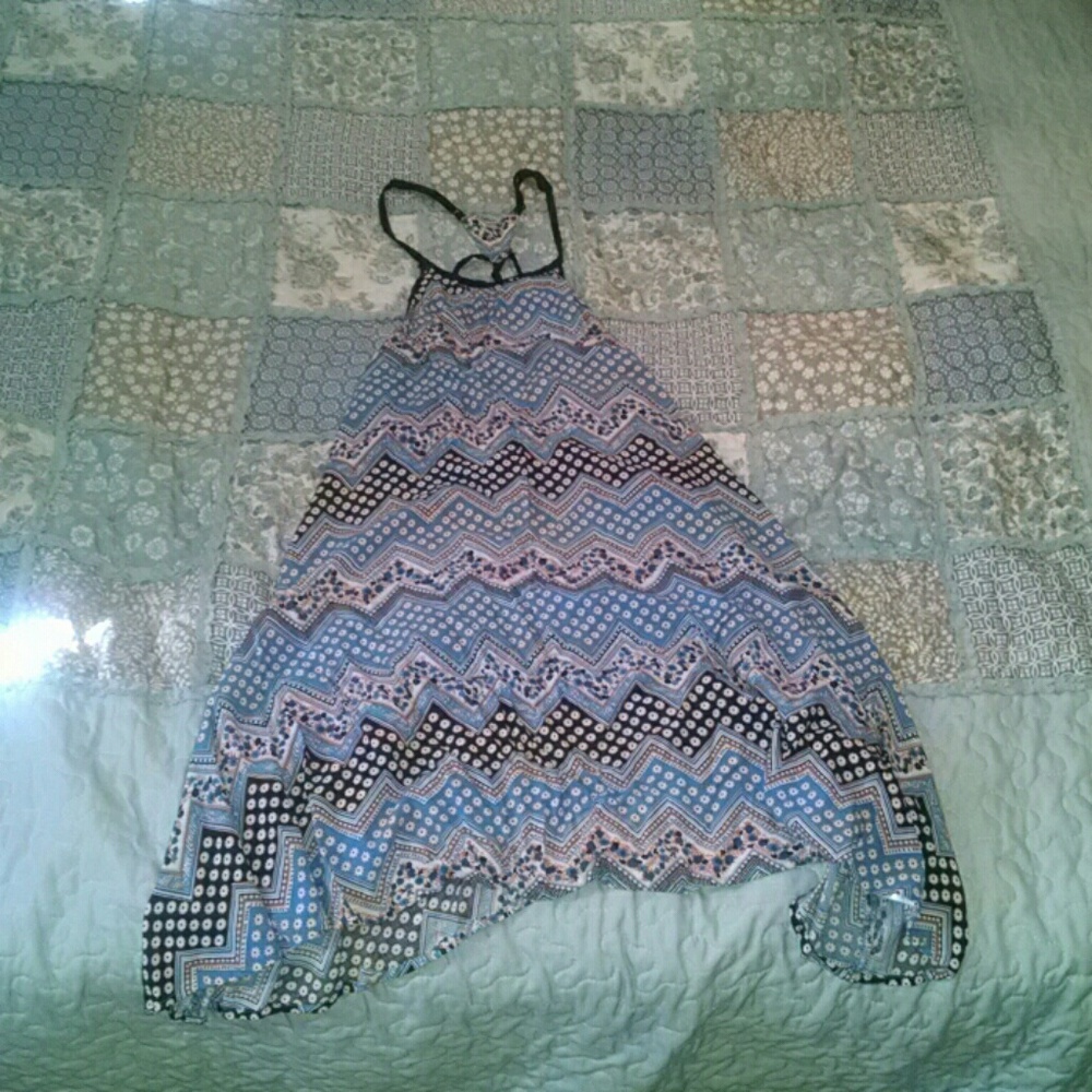 Blue and Black Patterned Dress